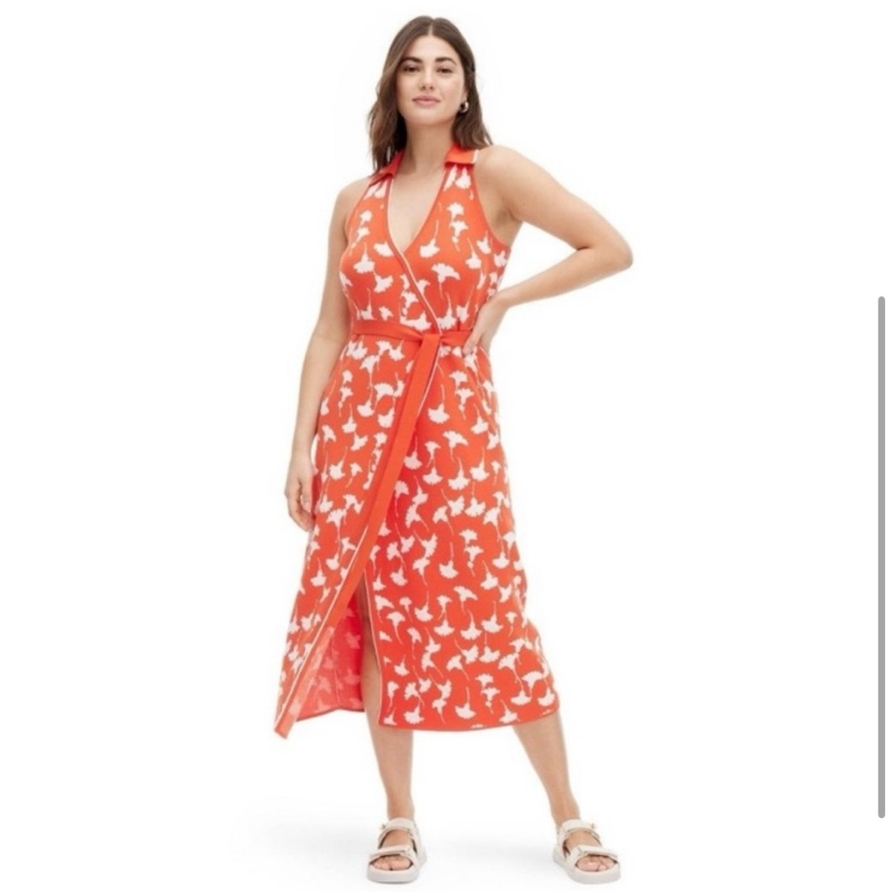 Diane Von Furstenberg For Target Sleeveless Ginkgo Sweaterknit Midi Wrap Dress